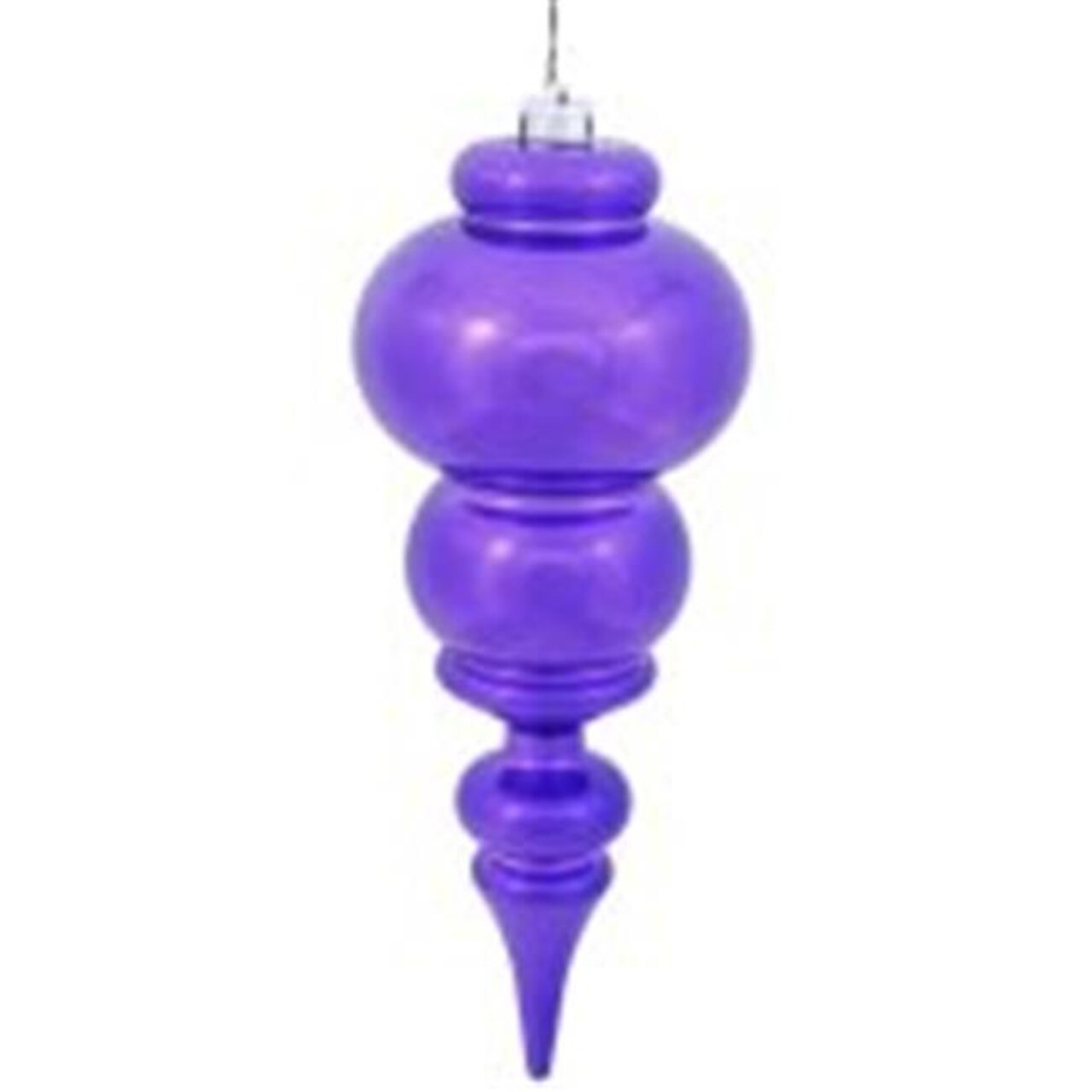 14 in. Purple Shiny Finial UV Drilled Christmas Ornament